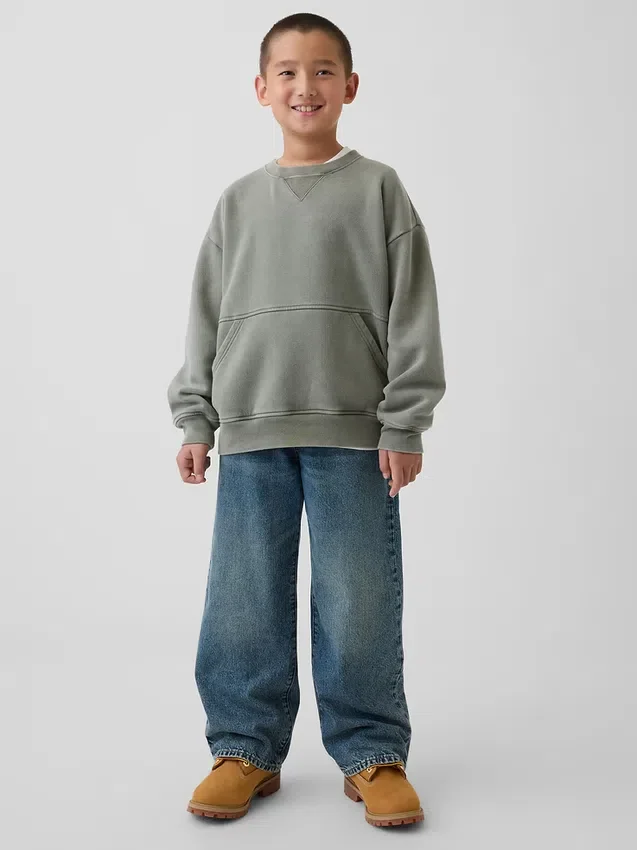 Kids Vintagesoft Relaxed Crewneck Pocket Sweatshirt