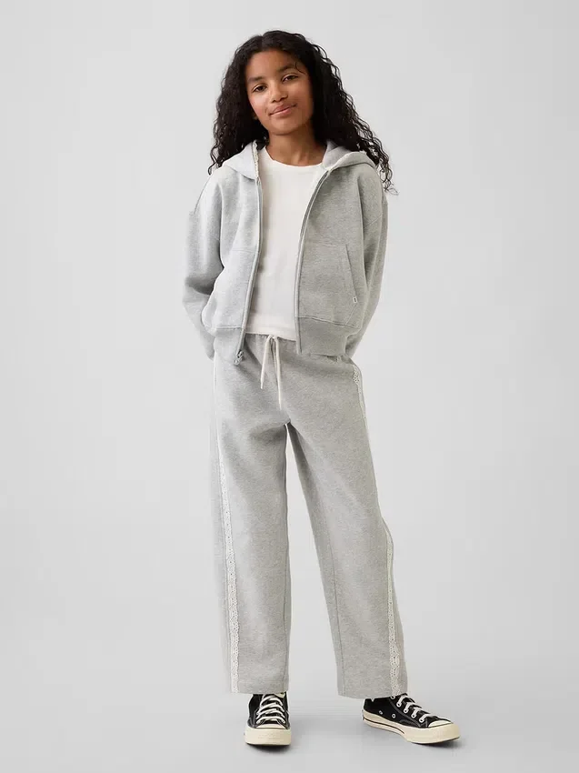 Kids Vintagesoft Relaxed Lace-Trim Barrel Joggers