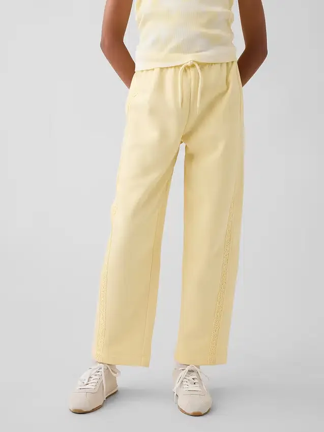 Kids Vintagesoft Relaxed Lace-Trim Barrel Joggers