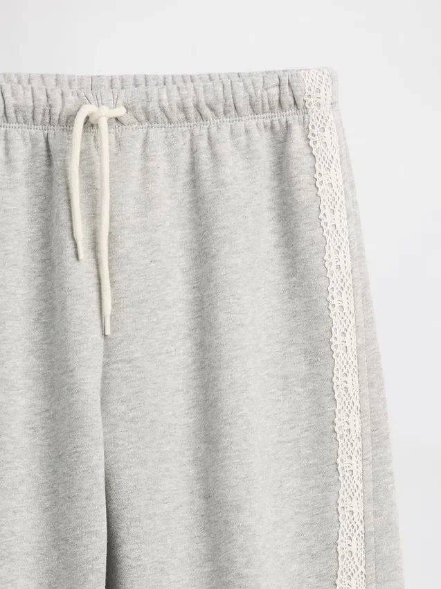 Kids Vintagesoft Relaxed Lace-Trim Barrel Joggers