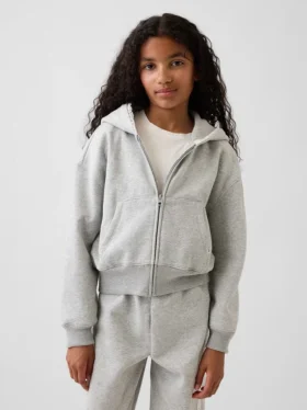 Kids Vintagesoft Relaxed Lace-Trim Zip Hoodie