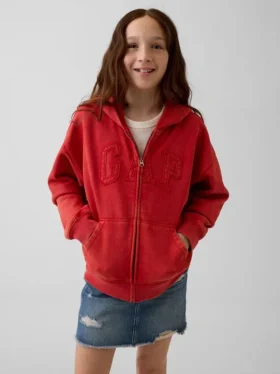 Kids Vintagesoft Relaxed Logo Zip Hoodie