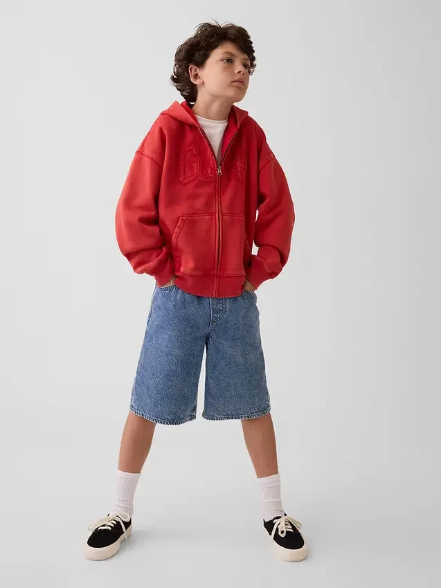 Kids Vintagesoft Relaxed Logo Zip Hoodie