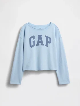 Kids Vintagesoft Terry Wide-Neck Logo Sweatshirt
