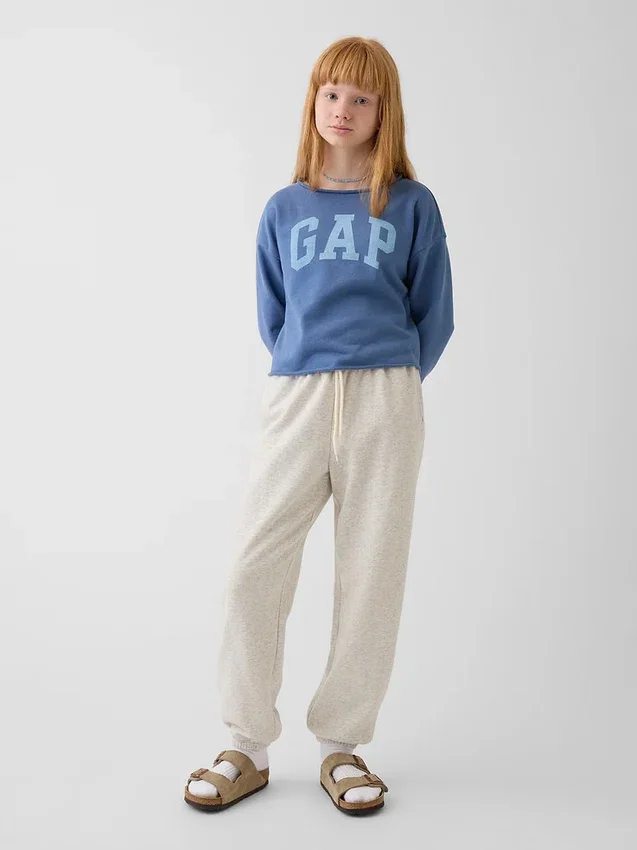 Kids Vintagesoft Terry Wide-Neck Logo Sweatshirt