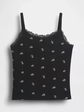 Kids Waffle Lace-Trim Cami