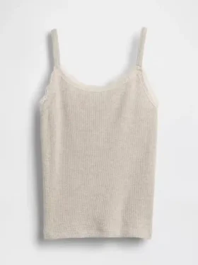 Kids Waffle Lace-Trim Cami