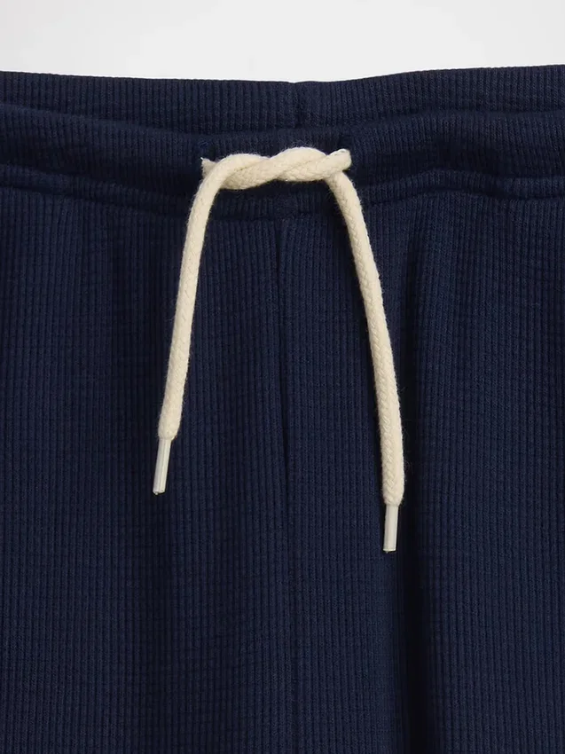 Kids Waffle Relaxed Easy Wide-Leg Pants