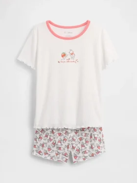 Kids Winnie the Pooh Recycled Rib Pj Short Set