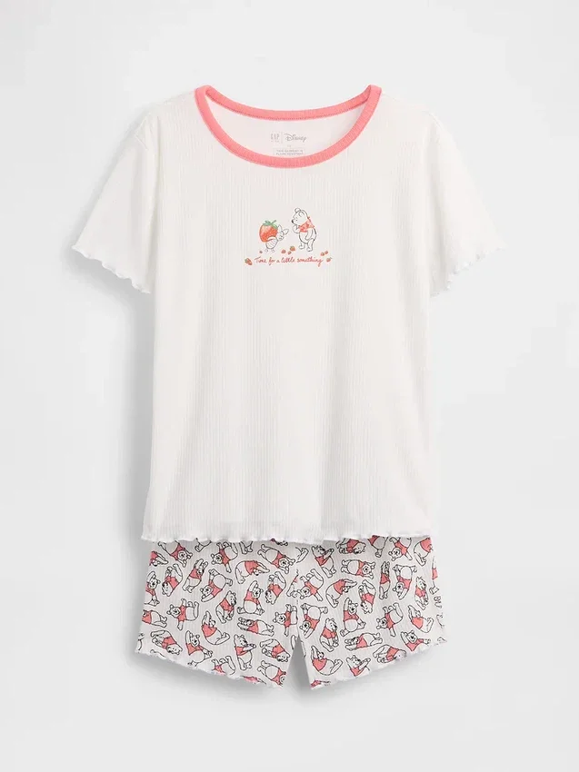 Kids Winnie the Pooh Recycled Rib Pj Short Set