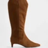 Kitten Heel Pointy Knee High Boots