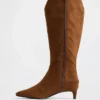Kitten Heel Pointy Knee High Boots
