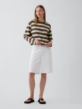 Knit Oversized Crop T-Shirt