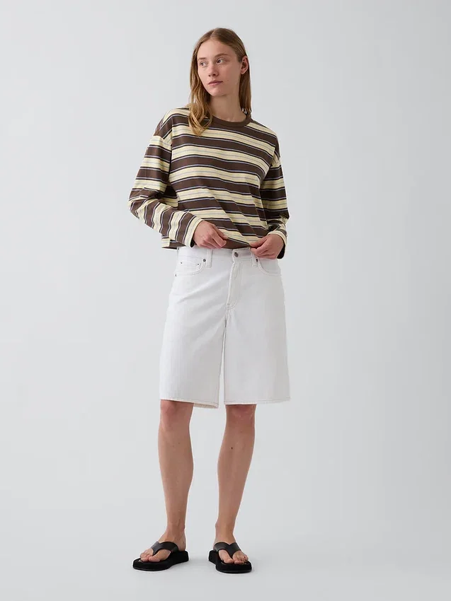 Knit Oversized Crop T-Shirt