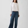 Knit Oversized Crop T-Shirt