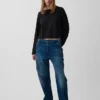 Knit Oversized Crop T-Shirt
