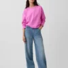 Knit Oversized Crop T-Shirt