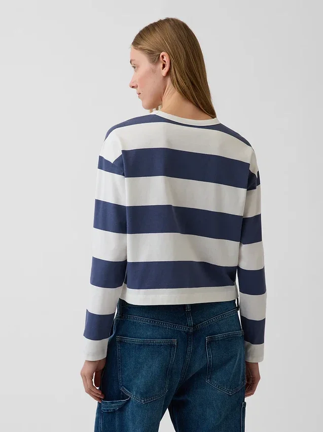Knit Oversized Crop T-Shirt
