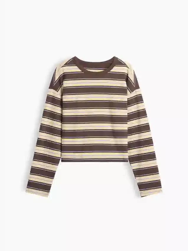 Knit Oversized Crop T-Shirt
