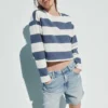 Knit Oversized Crop T-Shirt
