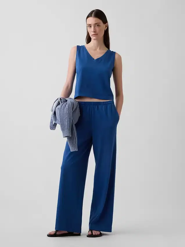 Knit Wide-Leg Pants