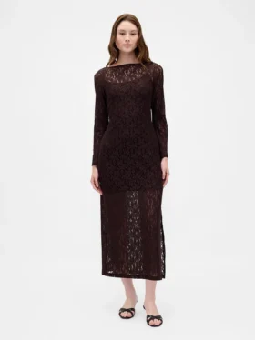 Lace Bell-Sleeve Maxi Dress