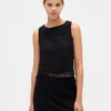 Lace Boatneck Crop Shell Top