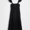 Lace Ruffle Voile Maxi Dress