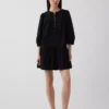 Lace-Trim Drop-Waist Mini Dress