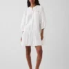 Lace-Trim Drop-Waist Mini Dress