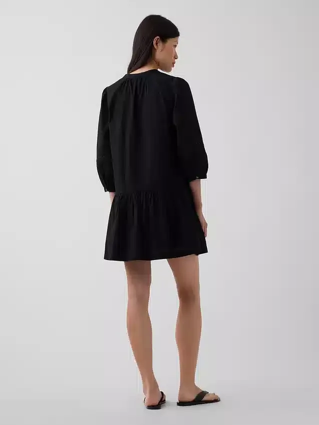 Lace-Trim Drop-Waist Mini Dress