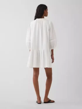 Lace-Trim Drop-Waist Mini Dress