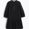 Lace-Trim Drop-Waist Mini Dress