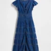 Lace-Trim Midi Dress