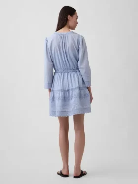 Lace-Trim Mini Dress