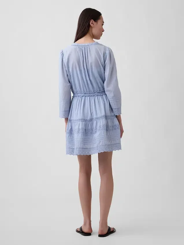 Lace-Trim Mini Dress