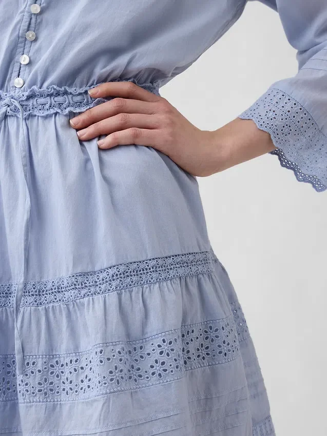 Lace-Trim Mini Dress