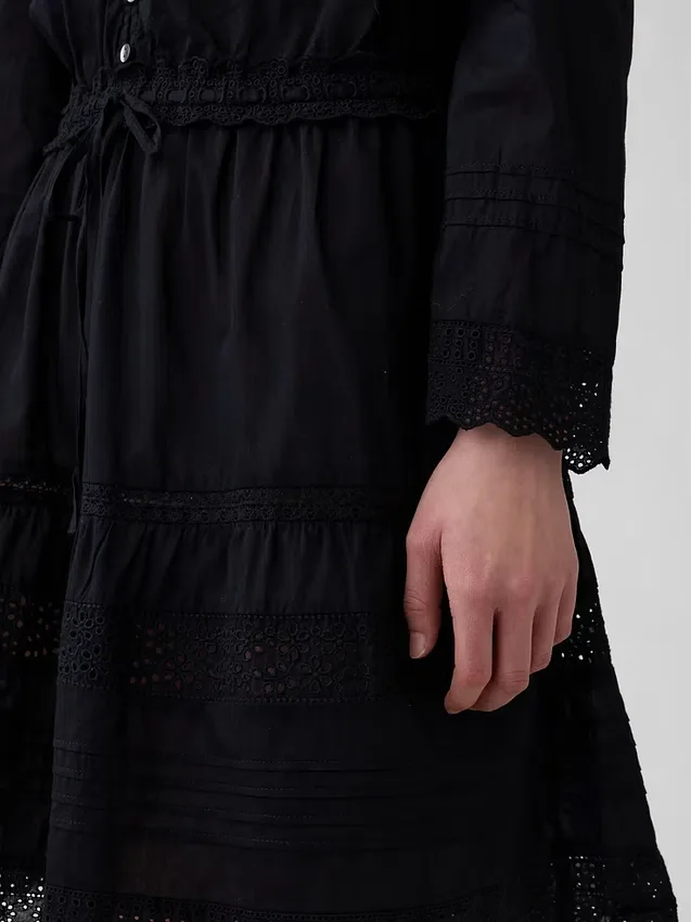 Lace-Trim Mini Dress