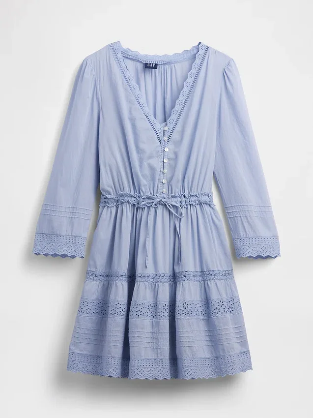 Lace-Trim Mini Dress