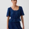 Lace-Trim Peplum Top