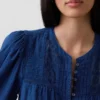 Lace-Trim Pintuck Top