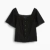 Lace-Trim Square-Neck Swing Top