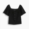 Lace-Trim Square-Neck Swing Top