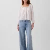 Lace-Trim Square-Neck Top