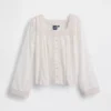 Lace-Trim Square-Neck Top