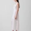 Lace-Trim Tiered Midi Shirtdress