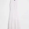 Lace-Trim Tiered Midi Shirtdress