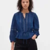 Lace-Trim Voile Top