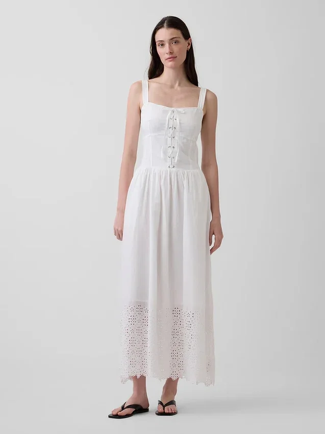 Lace-Up Corset Maxi Dress