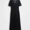 Lace V-Neck Midi Dress